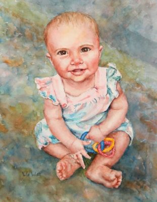 Lil' Norah Watercolor 10.5"x13.5" 2020 07