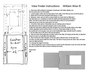 Wise View Finder Instructions